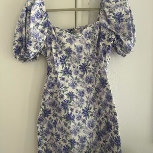 Lush Purple and White Floral Mini Dress